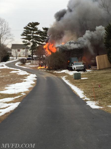 Firefighters battled this structure fire off of Mechanicsville Road. 